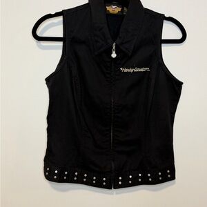 🔥 Harley-Davidson Studded Eagle Patch Vest S 🔥